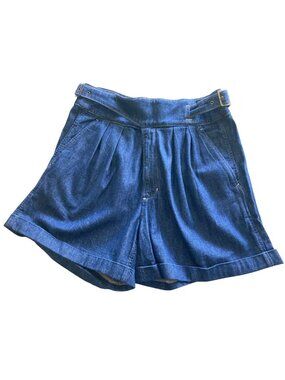 Banana Republic Wrap Buckle Bermuda Shorts Blue Jean Denim Trousers  12 NWT